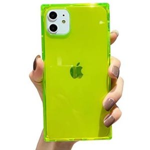 iPhone XS lime green clear square case